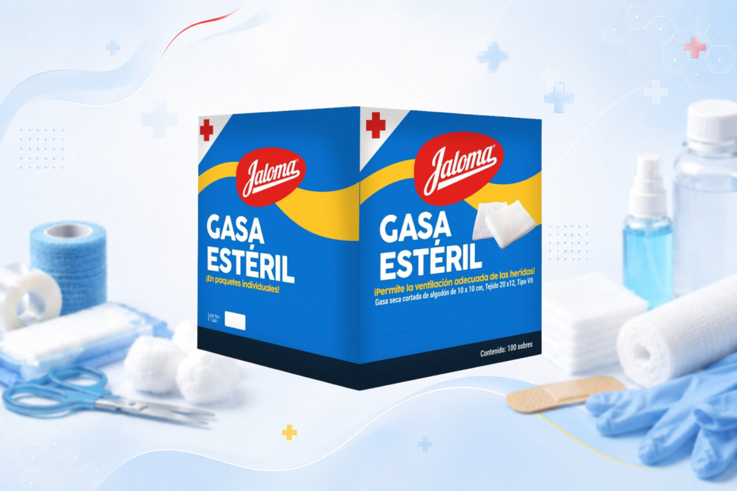 GASA ESTERIL 10X10CM C/100 SOBRES JALOMA