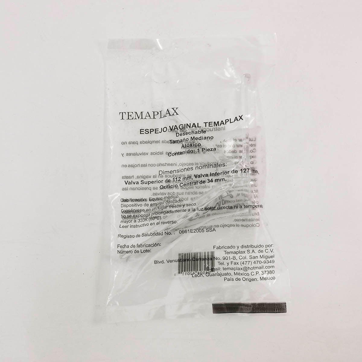 ESPEJO VAGINAL ESTERIL