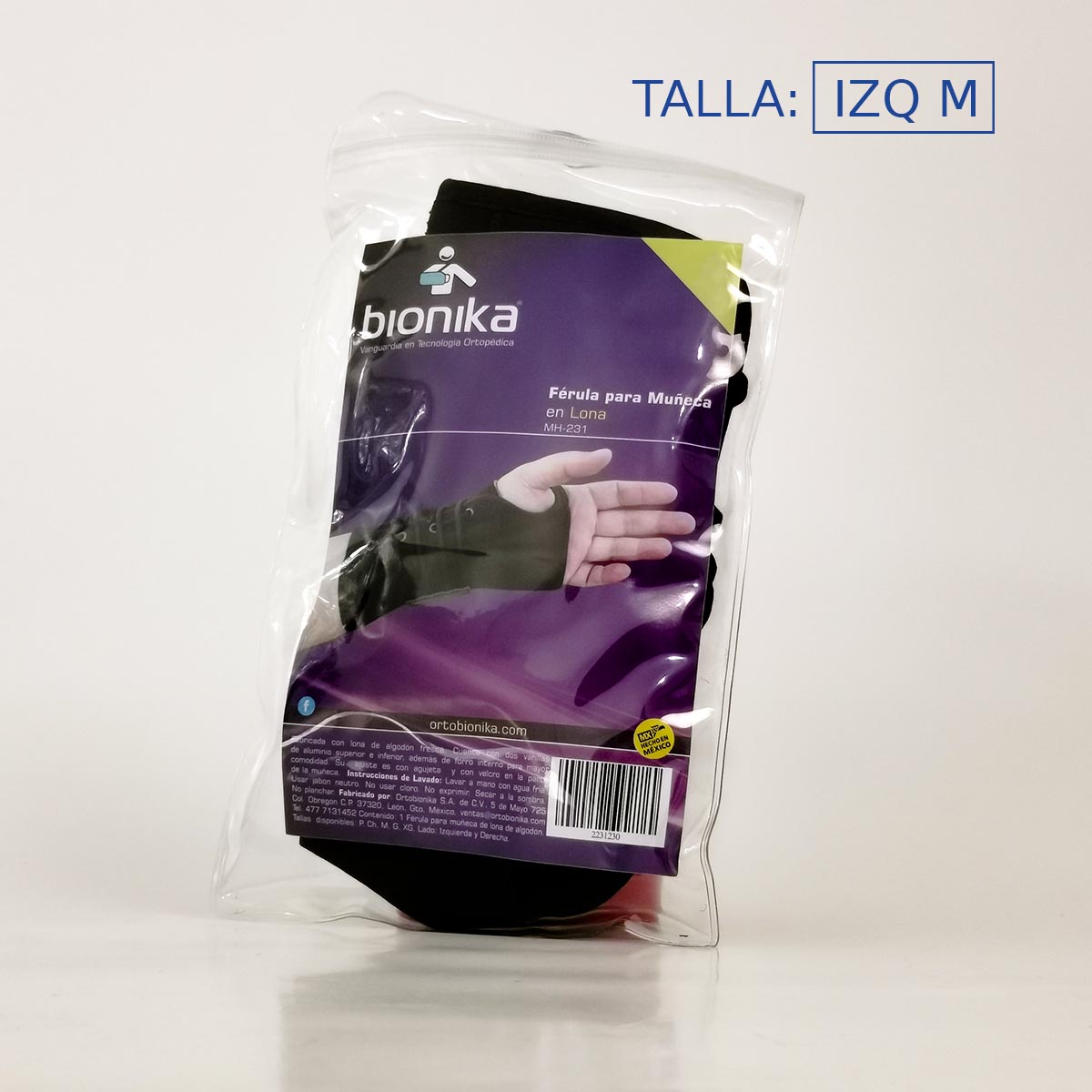 FERULA PARA MUÑECA EN LONA IZQUIERDO TALLA MEDIANA MH-231