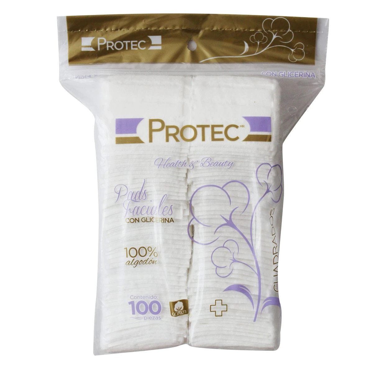 PADS FACIAL PROTEC CUADRADOS BOLSA CON 100
