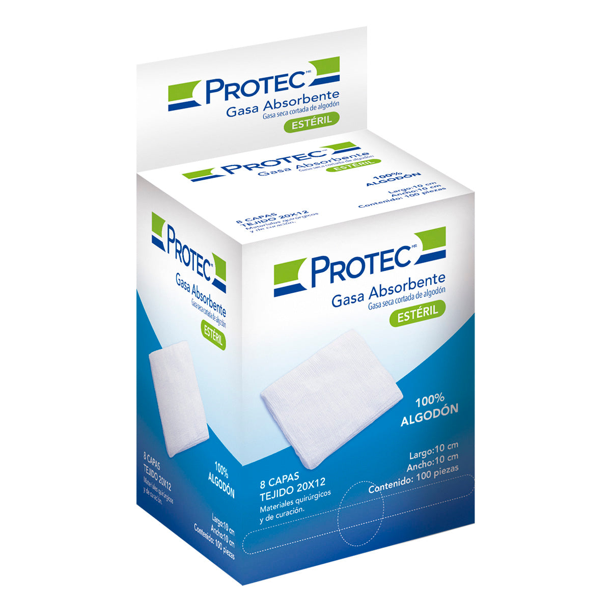 GASA ESTÉRIL PROTEC 10 CM X 10 CM CAJA CON 100