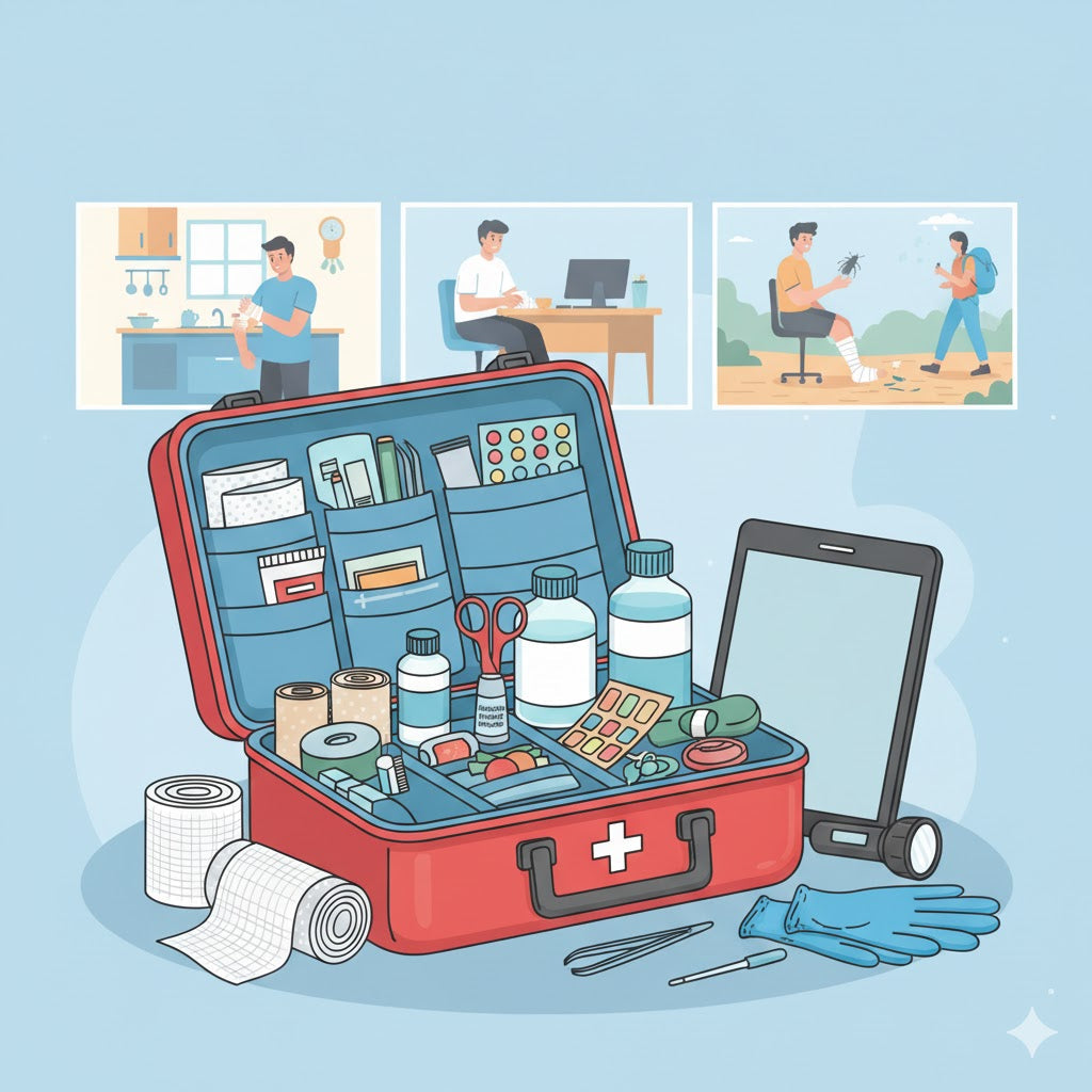 🩹 Cómo armar un botiquín de primeros auxilios completo para casa, trabajo o viaje
