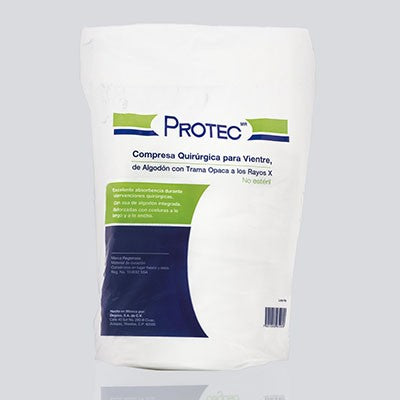 COMPRESA PROTEC NO ESTÉRIL 4 CAPAS 70CM X 45CM BOLSA CON 6