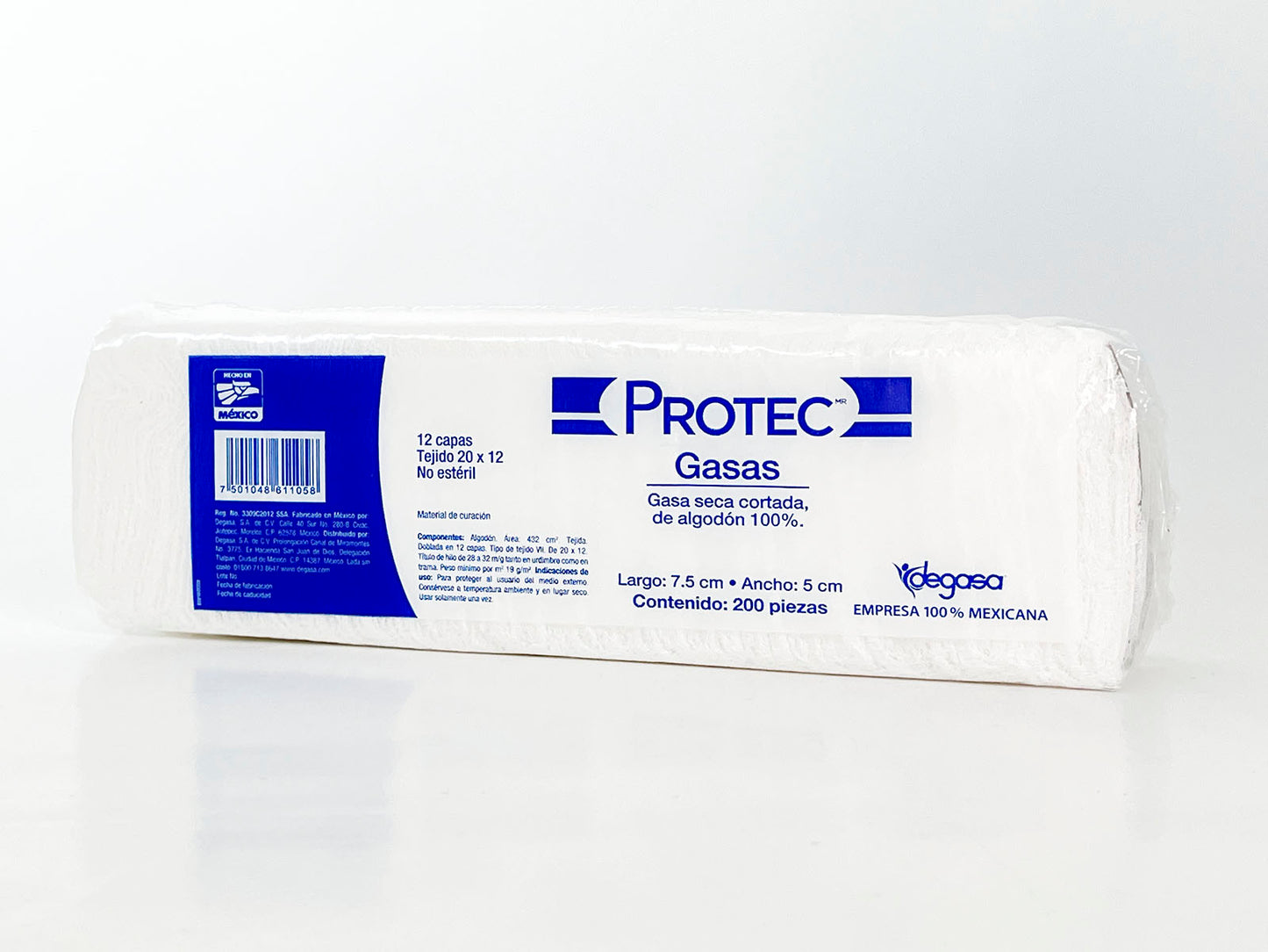 ESPONJA GASA NO ESTÉRIL PROTEC 7.5CM X 5CM T20X12 12C BOLSA C/200