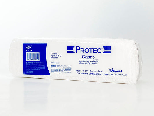ESPONJA GASA NO ESTÉRIL PROTEC 7.5CM X 5CM T20X12 12C BOLSA C/200