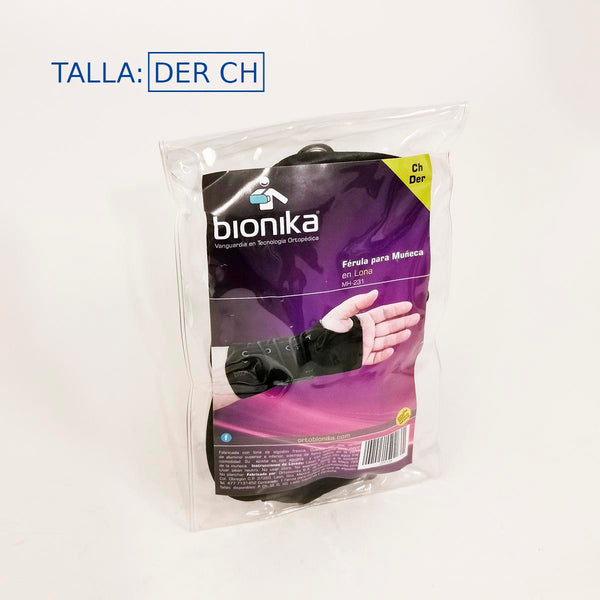 FERULA PARA MUÑECA EN LONA DERECHA TALLA CHICA MH-231