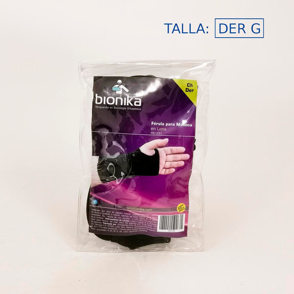 FERULA PARA MUÑECA EN LONA DERECHA TALLA GRANDE MH-231