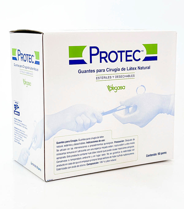 GUANTE CIRUJANO PROTEC DESECHABLE ESTERIL No.7 CAJA C/50 PARES