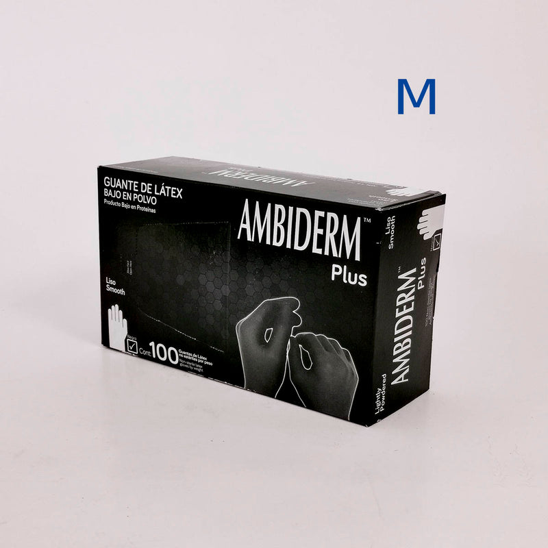 GUANTE NEGRO AMBIDERM MEDIANO CAJA CON 100