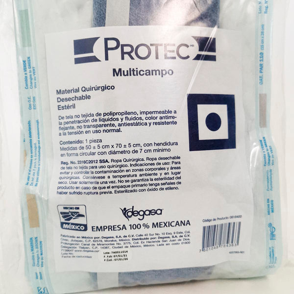 MULTICAMPO PROTEC HENDIDO SMS 50 X 70CM C/ADHESIVO ESTERIL BOLSA C/10