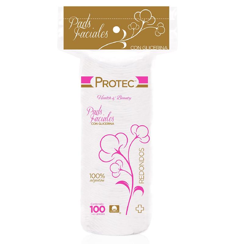 PADS FACIAL PROTEC REDONDOS BOLSA CON 100